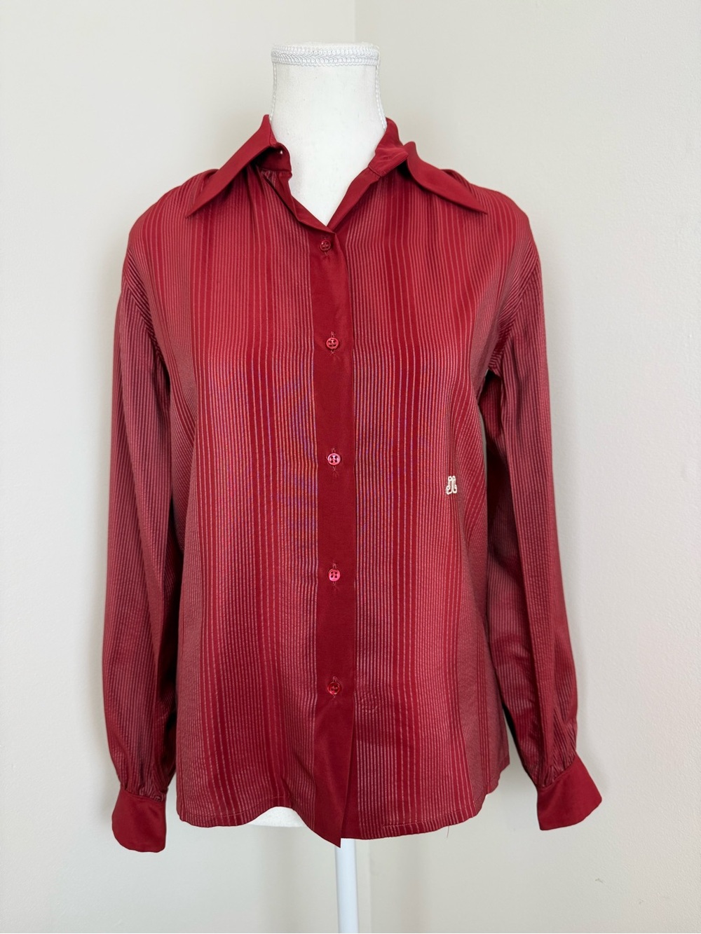 Vintage Lanvin Silk Blend Shirt Red Size 38